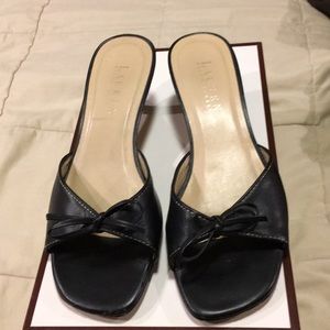 Lauren Ralph Lauren Black Leather slip-on heels